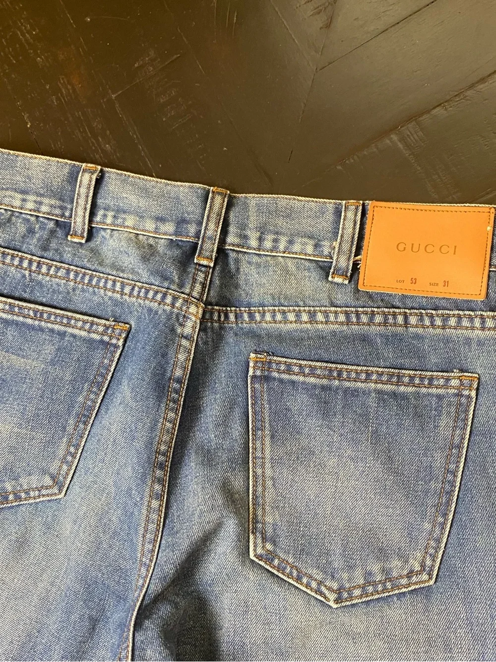 Gucci Blue Denim Skinny Jeans with Red Snake and Orange Flower Embroidery